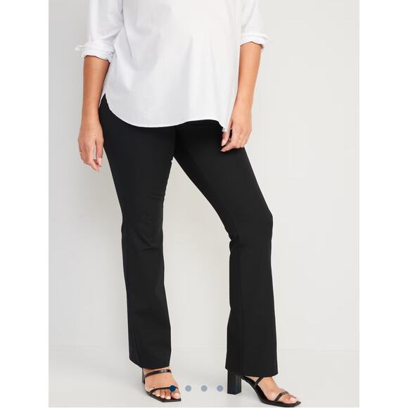 Old Navy Black Office Work Career Side Panel Maternity Pixie Flare Pants Size 20 - Picture 1 of 14
